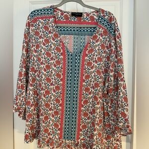 Cynthia Rowley woman Bell sleeve floral pattern blouse